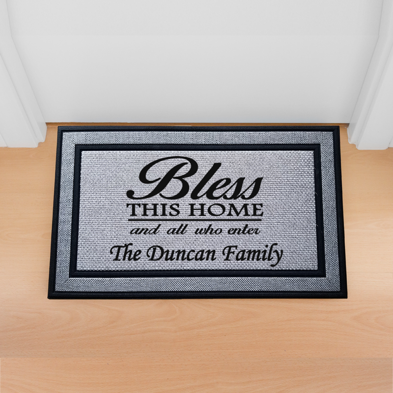 Personalized Bless This Home Indoor/Outdoor Door Mat