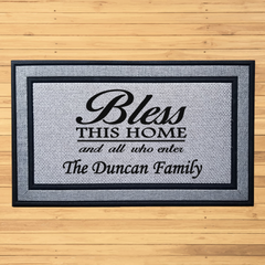 Personalized Bless This Home Indoor/Outdoor Door Mat