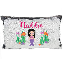 Handmade Personalized Mermaids Underwater Rectangle Sequin Pillow Case