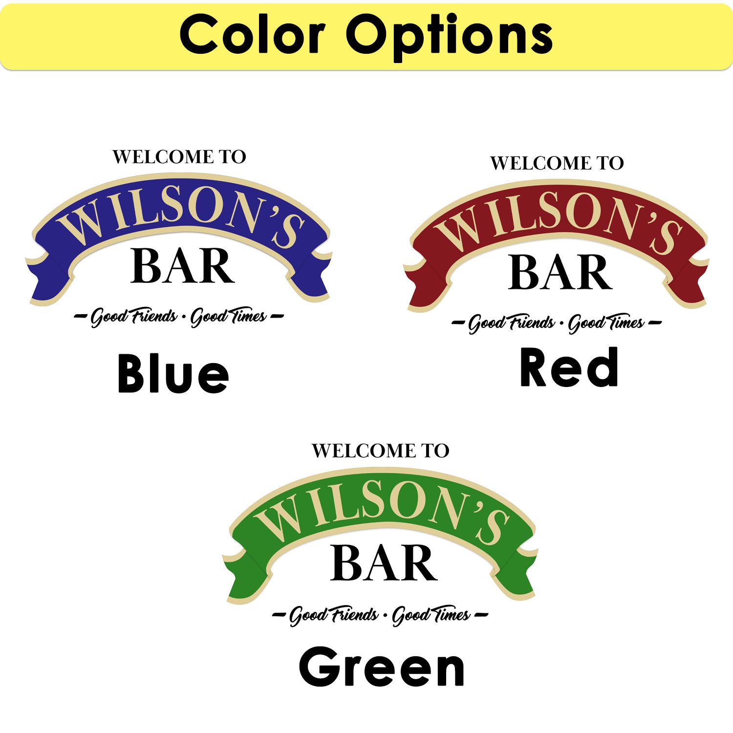 Personalized Bar Banner Indoor/Outdoor Door Mat