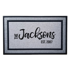 Personalized Script Name & Date Indoor/Outdoor Door Mat