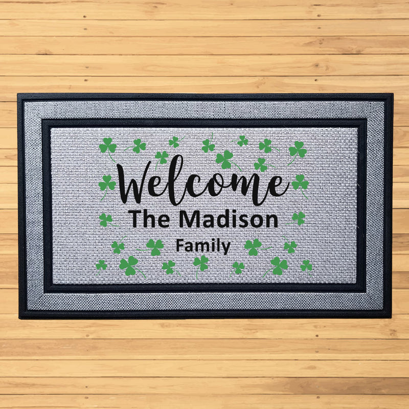 Personalized Clover Welcome Indoor/Outdoor Door Mat