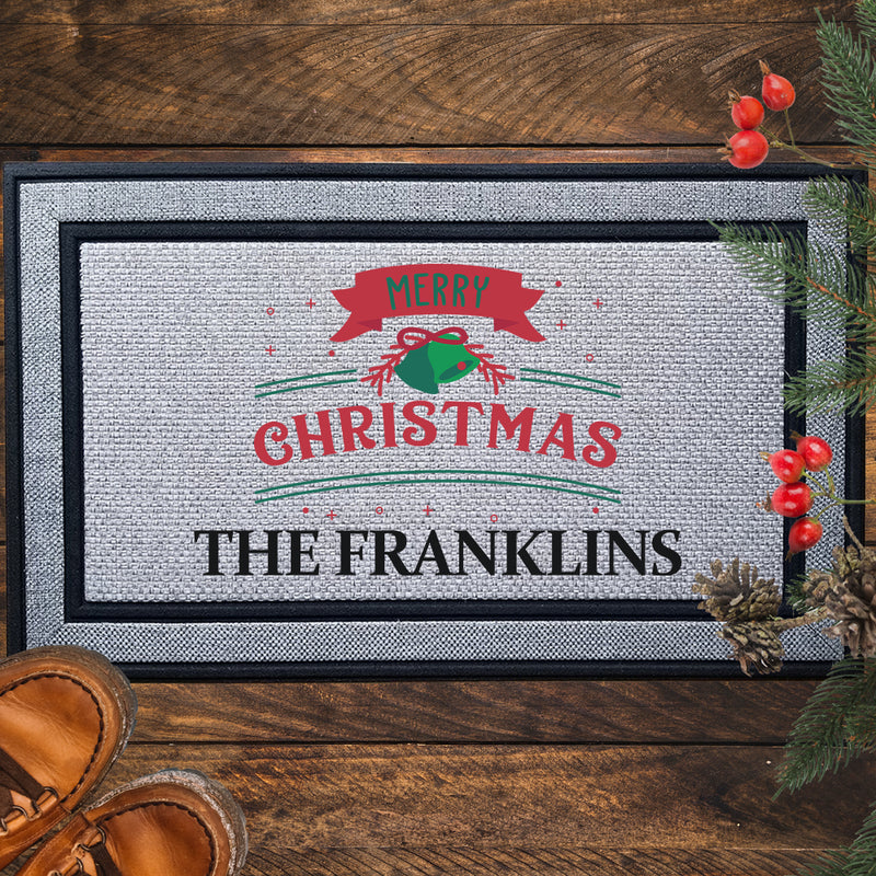 Personalized Christmas Bells Indoor/Outdoor Door Mat