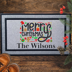 Personalized Gingerbread Christmas Indoor/Outdoor Door Mat