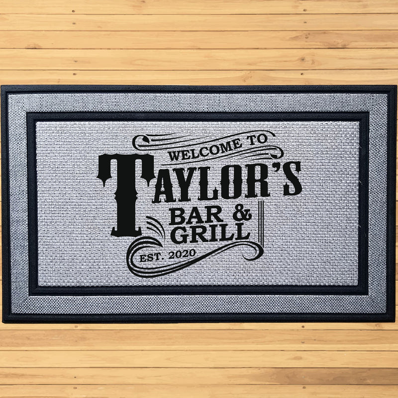 Personalized Western Bar & Grill  Indoor/Outdoor Door Mat