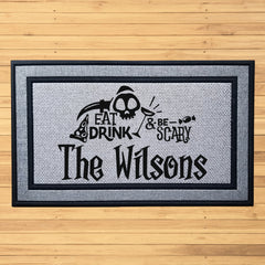 Personalized Eat, Drink & Be Scary Indoor/Outdoor Door Mat