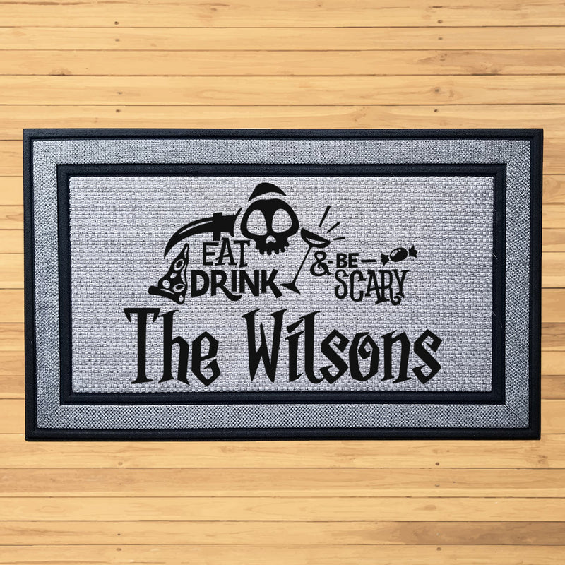 Personalized Eat, Drink & Be Scary Indoor/Outdoor Door Mat