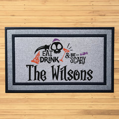 Personalized Eat, Drink & Be Scary Indoor/Outdoor Door Mat