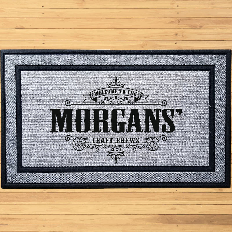 Personalized Fancy Craft Brews Indoor/Outdoor Door Mat
