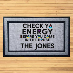 Personalized Check Ya Energy Indoor/Outdoor Door Mat