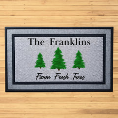 Personalized Farm Fresh Christmas Trees Indoor/Outdoor Door Mat