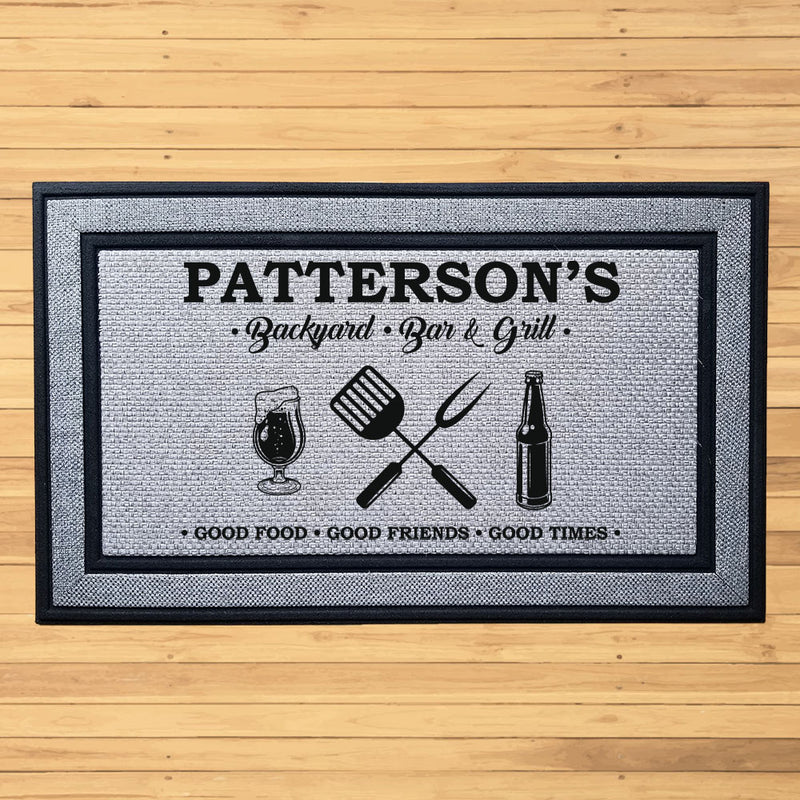 Personalized Backyard Grill Indoor/Outdoor Door Mat