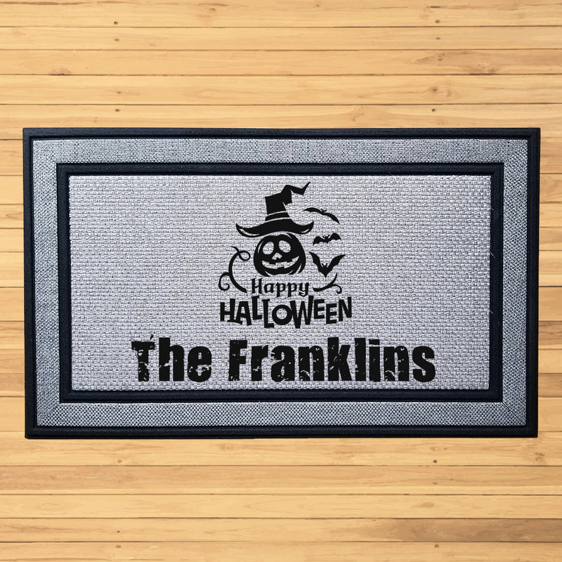 Personalized Happy Halloween Pumpkin Indoor/Outdoor Doormat