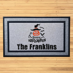 Personalized Happy Halloween Pumpkin Indoor/Outdoor Doormat