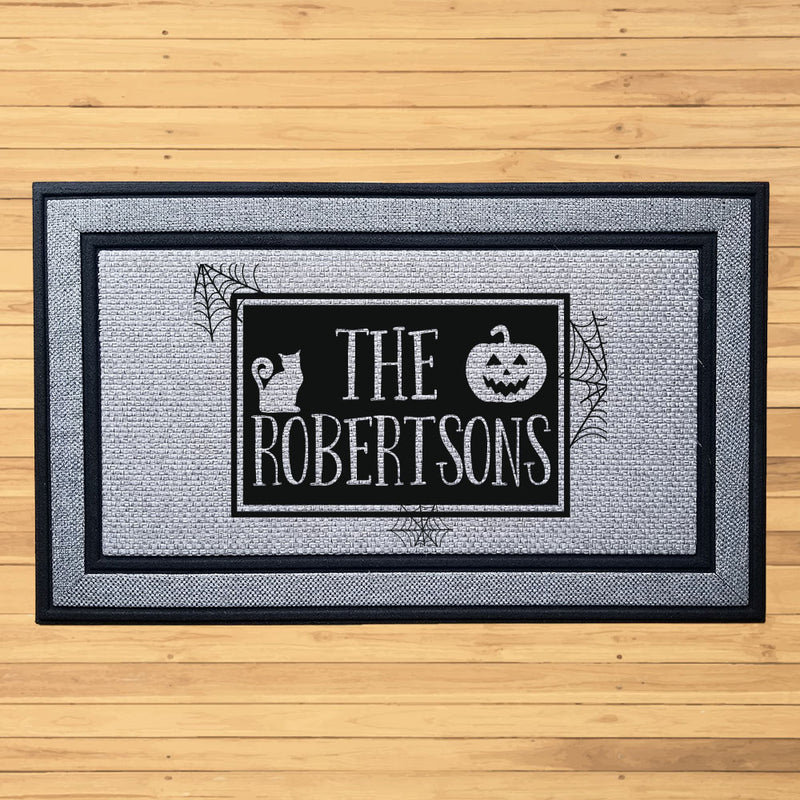 Personalized Halloween Badge Indoor/Outdoor Door Mat