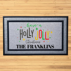 Personalized Holly Jolly Christmas Indoor/Outdoor Door Mat