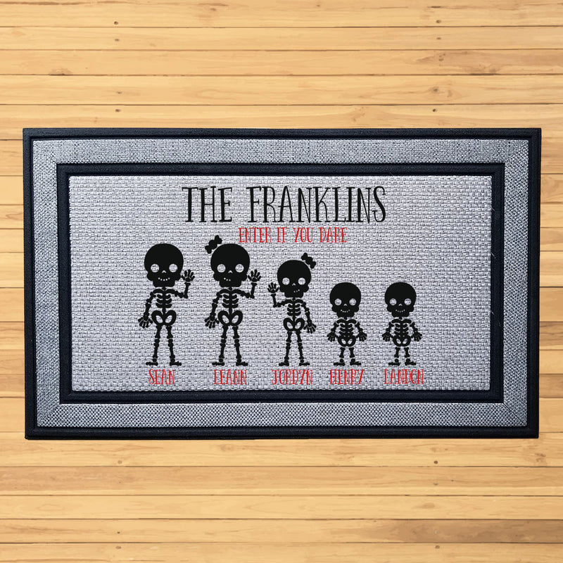 Personalized Skeleton Family Indoor/Outdoor Door Mat