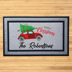 Personalized Merry Christmas Tree  Indoor/Outdoor Door Mat