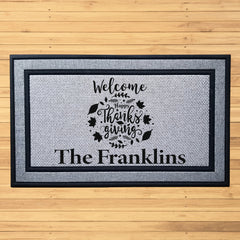 Personalized Happy Thanksgiving Indoor/Outdoor Door Mat