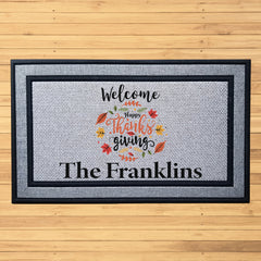 Personalized Happy Thanksgiving Indoor/Outdoor Door Mat