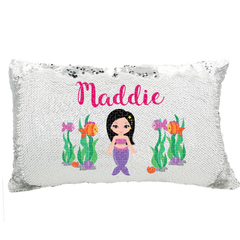 Handmade Personalized Mermaids Underwater Rectangle Sequin Pillow Case