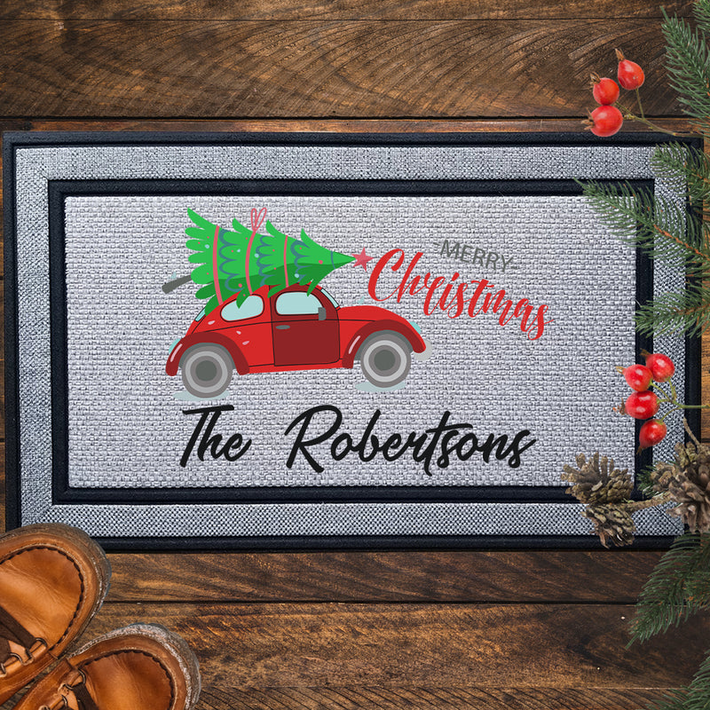 Personalized Merry Christmas Tree  Indoor/Outdoor Door Mat