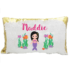 Handmade Personalized Mermaids Underwater Rectangle Sequin Pillow Case