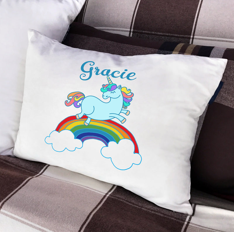 Personalized Rainbow Unicorn Standard Pillowcase