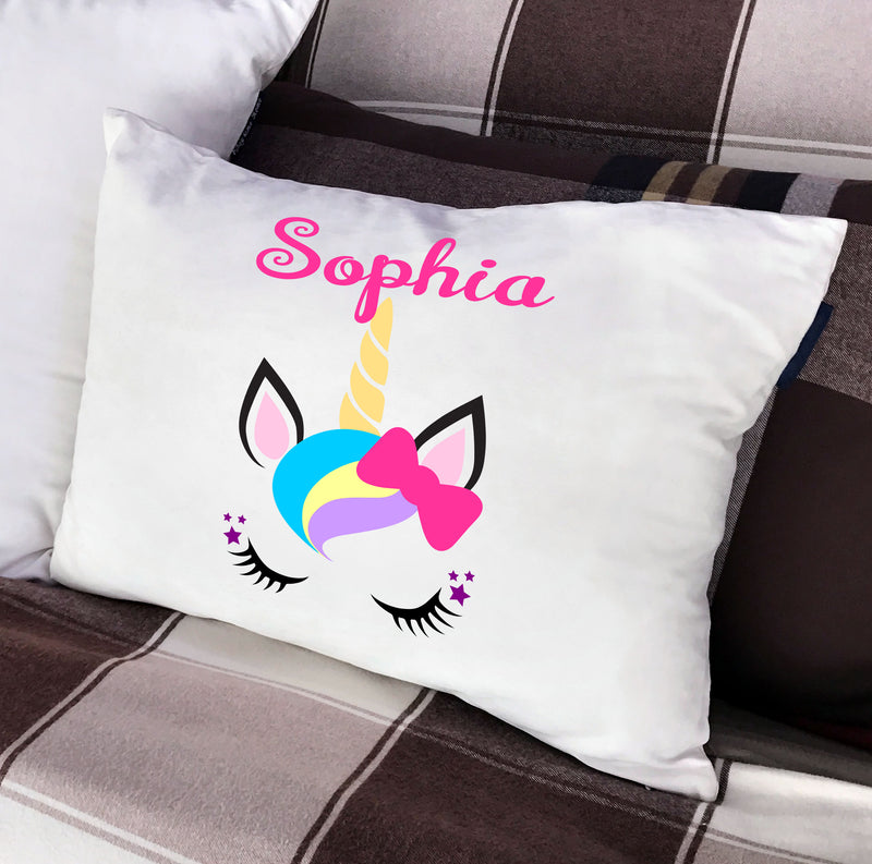 Personalized Unicorn Bow Standard Pillowcase