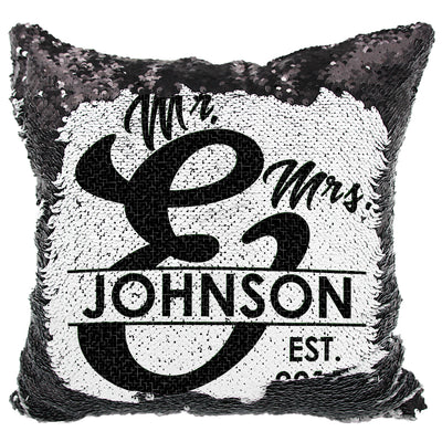 Handmade Personalized Ampersand Name Sequin Pillow Case