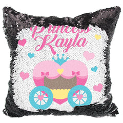 Handmade Personalized Princess Carriage Sequin Pillow Case