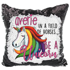 Handmade Personalized Be A Unicorn Quote Sequin Pillow Case