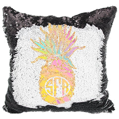 Handmade Personalized Monogram Pineapple Reversible Sequin Pillow Case
