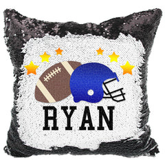 Handmade Personalized Football Allstar Reversible Sequin Pillow Case