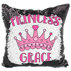 Handmade Personalized Princess Crown Sequin Pillow Case