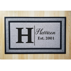 Personalized Block Initial Indoor/Outdoor Door Mat