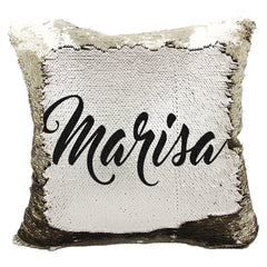 Handmade Personalized Script Name Sequin Pillow Case