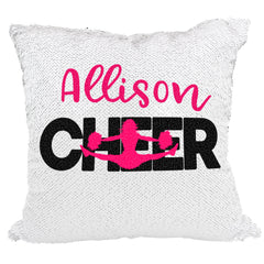 Handmade Personalized Cheerleader Reversible Sequin Pillow Case