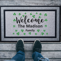 Personalized Clover Welcome Indoor/Outdoor Door Mat