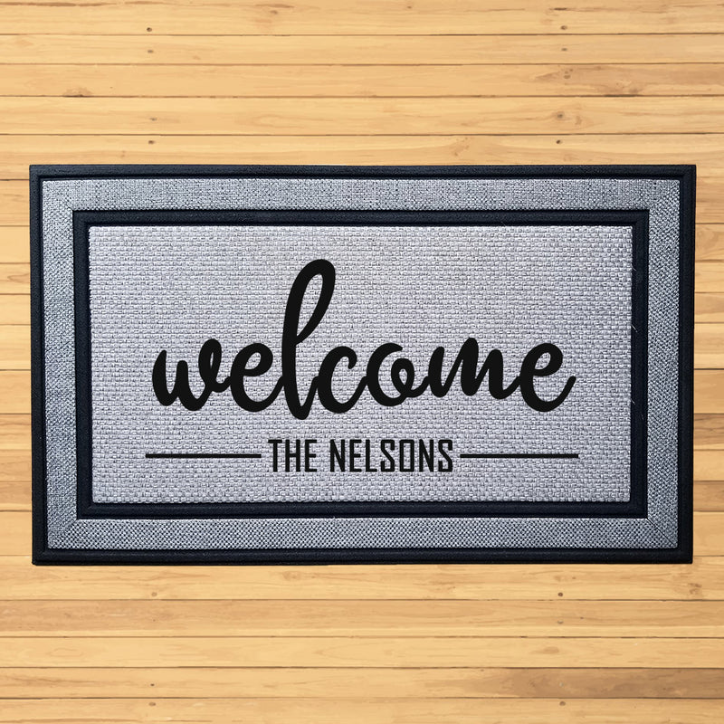 Personalized Welcome Script Indoor/Outdoor Door Mat