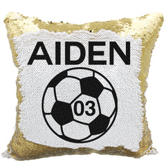 Handmade Personalized Soccer Ball Reversible Sequin Pillow Case