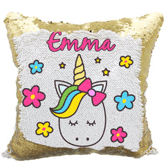 Handmade Personalized Cute Unicorn Sequin Pillow Case