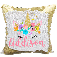 Handmade Personalized Unicorn Sparkles Sequin Pillow Case