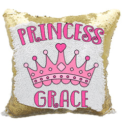 Handmade Personalized Princess Crown Sequin Pillow Case