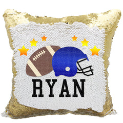 Handmade Personalized Football Allstar Reversible Sequin Pillow Case