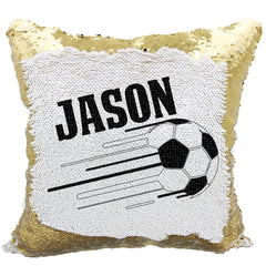 Handmade Personalized Soccer Reversible Sequin Pillow Case