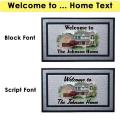 Personalized Watercolor House Photo Indoor/Outdoor Door Mat