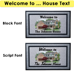 Personalized Watercolor House Photo Indoor/Outdoor Door Mat