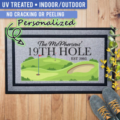 19th Hole Golf Welcome Indoor/Outdoor Door Mat