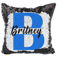 Handmade Personalized Monogram Initial Reversible Sequin Pillow Case
